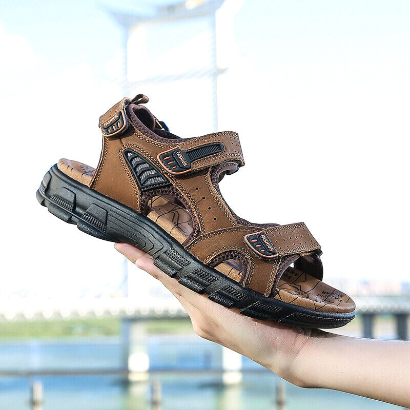 Heath | Men's Supportive Sandals with Velcro Fastening, Arch Support Sandals | Dressific