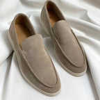 Hudson | Men's Suede-Effect Slip-On Loafers, Refined Everyday Shoes | Dressific | Beige