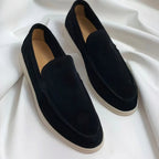 Hudson | Men's Suede-Effect Slip-On Loafers, Refined Everyday Shoes | Dressific | Negro