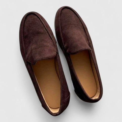 Hudson | Men's Suede-Effect Slip-On Loafers, Refined Everyday Shoes | Dressific | Marrón