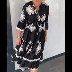 Imogen | Women's Floral Print Midi Dress, Elegant Summer Dress | Dressific