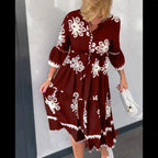 Imogen | Women's Floral Print Midi Dress, Elegant Summer Dress | Dressific