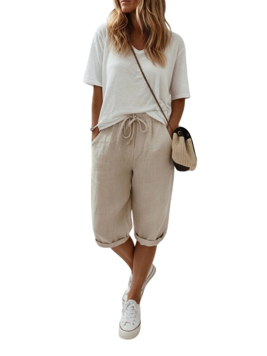 Jade | Women's Cotton Bermuda Shorts, Relaxed-Fit Warm-Weather Shorts | Dressific | Kaki