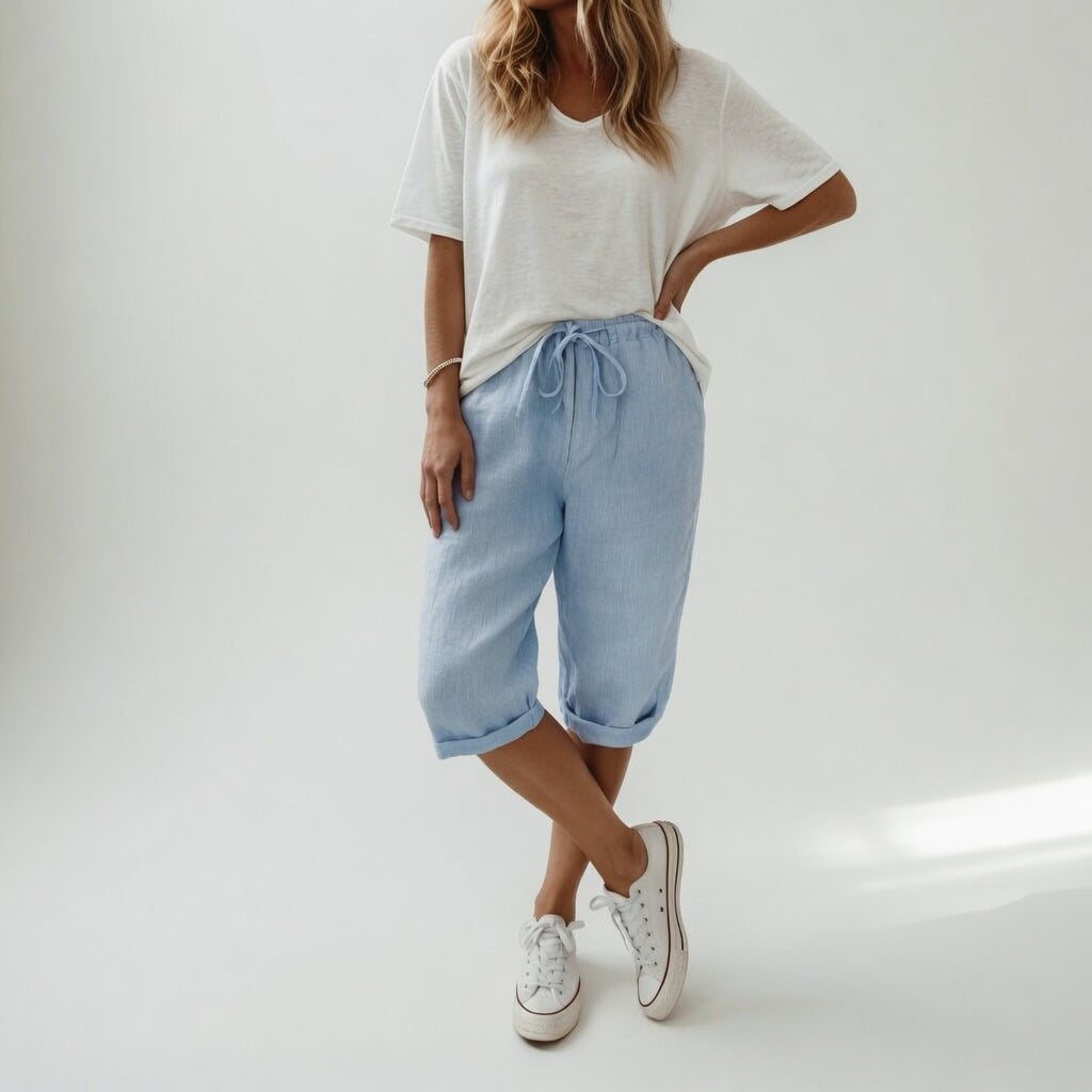 Jade | Women's Cotton Bermuda Shorts, Relaxed-Fit Warm-Weather Shorts | Dressific | Legergroen
