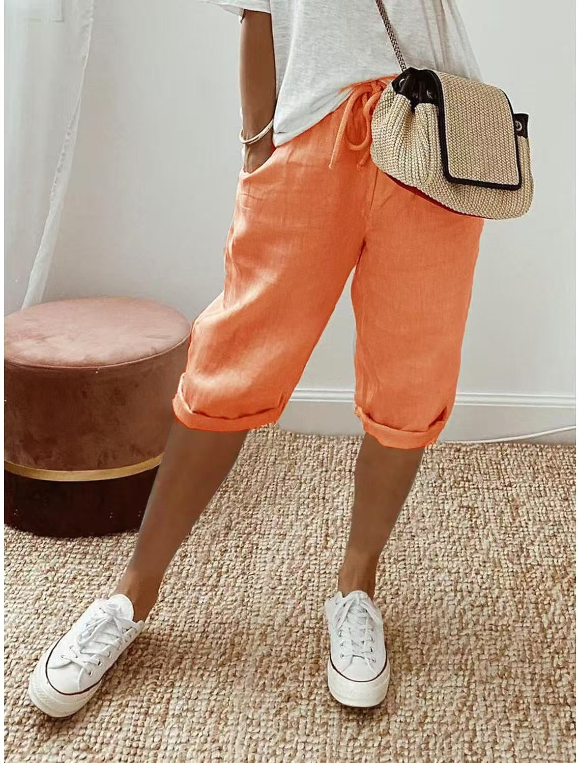 Jade | Women's Cotton Bermuda Shorts, Relaxed-Fit Warm-Weather Shorts | Dressific | Donkergrijs