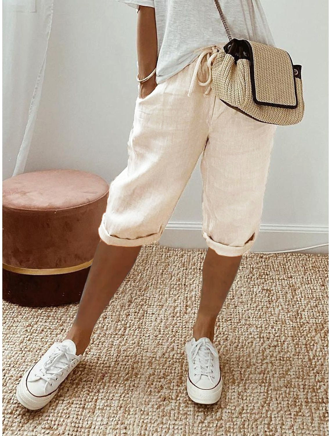 Jade | Women's Cotton Bermuda Shorts, Relaxed-Fit Warm-Weather Shorts | Dressific