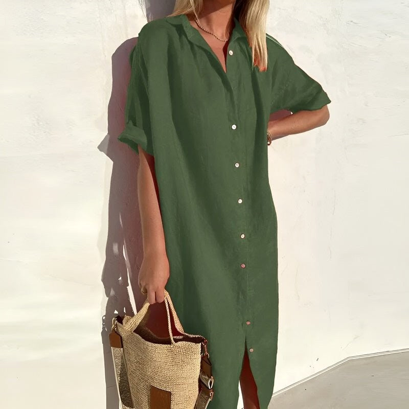 Jasmine | Women's Cotton Shirt Dress, Lightweight Summer Dress | Dressific