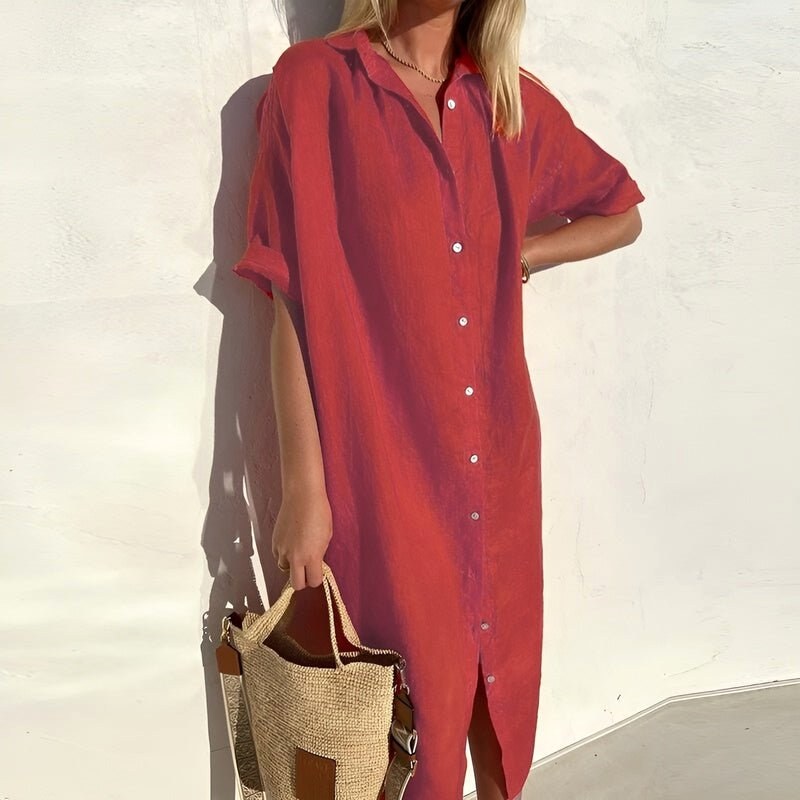 Jasmine | Women's Cotton Shirt Dress, Lightweight Summer Dress | Dressific