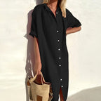 Jasmine | Women's Cotton Shirt Dress, Lightweight Summer Dress | Dressific