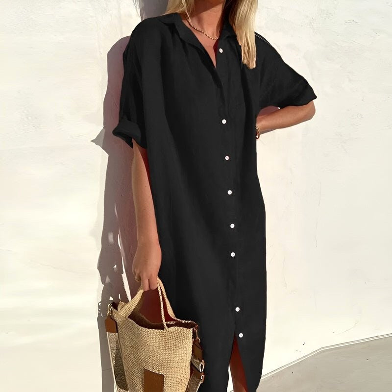Jasmine | Women's Cotton Shirt Dress, Lightweight Summer Dress | Dressific