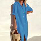 Jasmine | Women's Cotton Shirt Dress, Lightweight Summer Dress | Dressific
