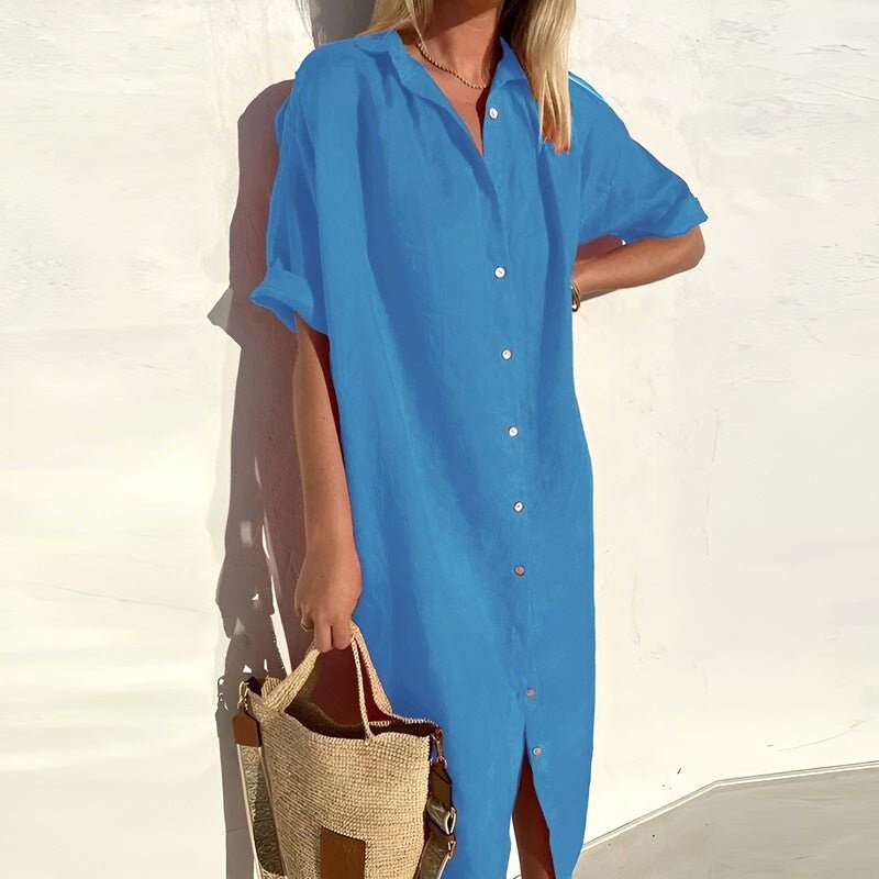 Jasmine | Women's Cotton Shirt Dress, Lightweight Summer Dress | Dressific