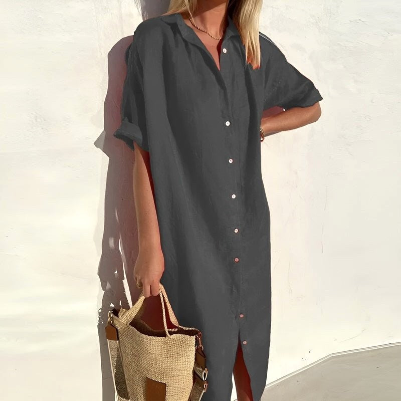 Jasmine | Women's Cotton Shirt Dress, Lightweight Summer Dress | Dressific