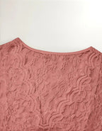 Jasmine | Women's Fitted Lace Top with V-Neckline, Short Sleeve Blouse | Dressific