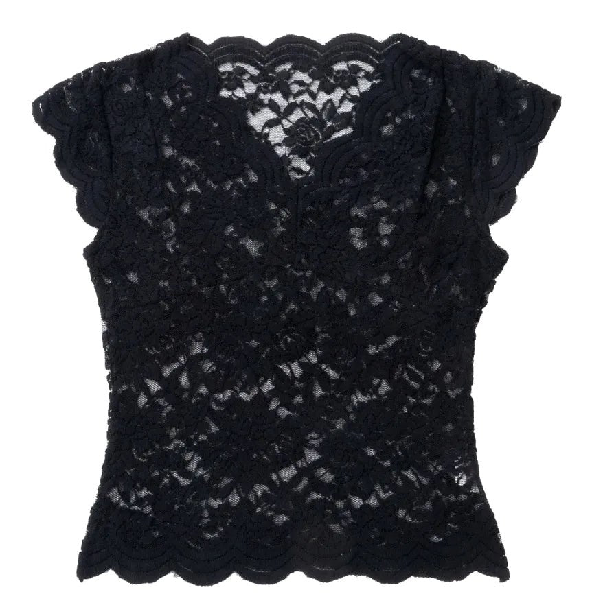 Jasmine | Women's Fitted Lace Top with V-Neckline, Short Sleeve Blouse | Dressific