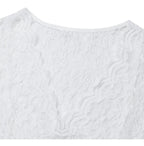 Jasmine | Women's Fitted Lace Top with V-Neckline, Short Sleeve Blouse | Dressific | Geel