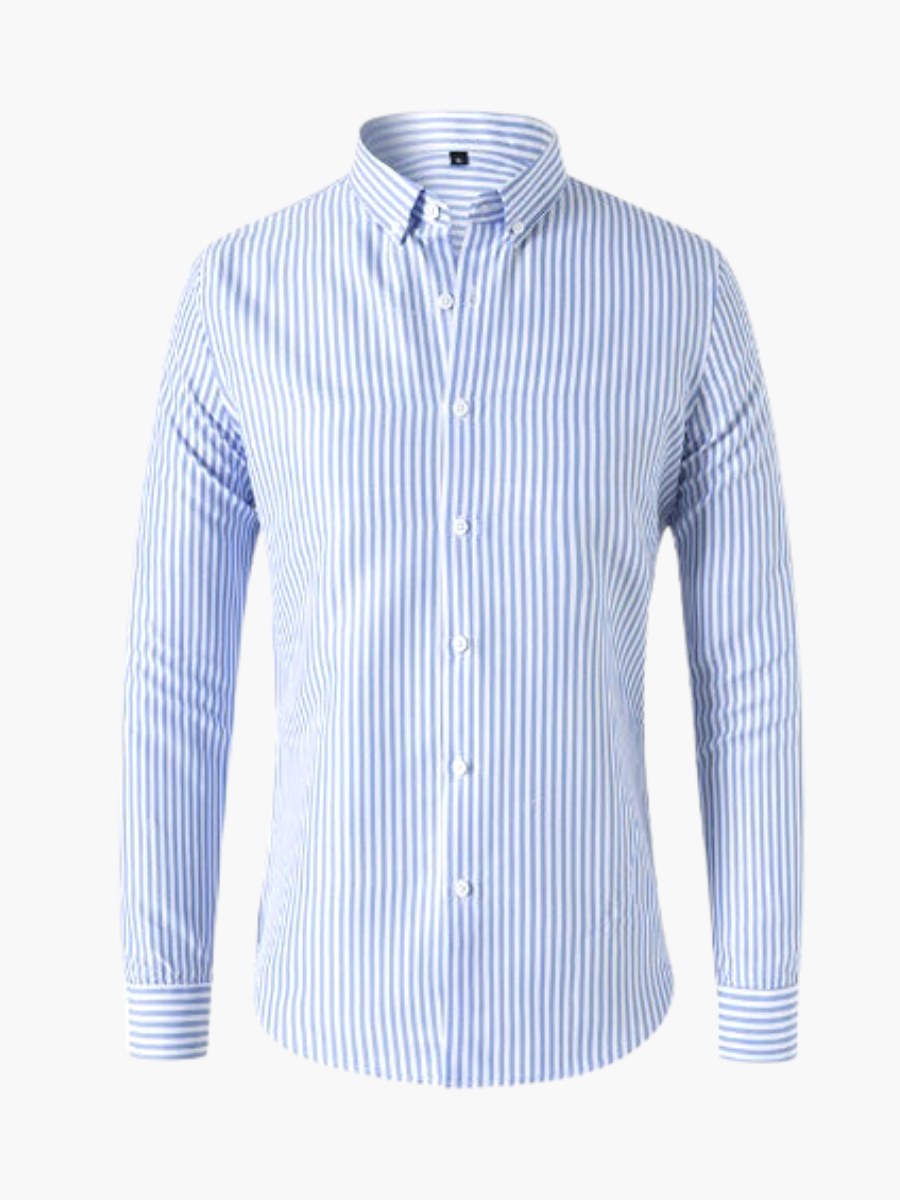 Jasper | Women's Striped Shirt, Vertical Stripe Classic Blouse | Dressific