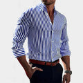 Jasper | Women's Striped Shirt, Vertical Stripe Classic Blouse | Dressific
