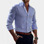 Jasper | Women's Striped Shirt, Vertical Stripe Classic Blouse | Dressific