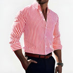 Jasper | Women's Striped Shirt, Vertical Stripe Classic Blouse | Dressific