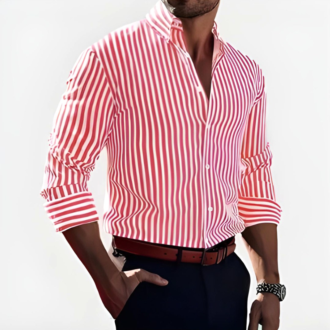 Jasper | Women's Striped Shirt, Vertical Stripe Classic Blouse | Dressific