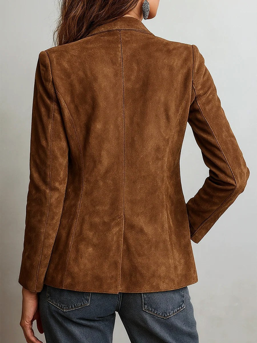 Kasey | Women's Vintage Suede Jacket, Tailored Autumn Jacket | Dressific