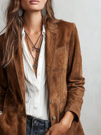 Kasey | Women's Vintage Suede Jacket, Tailored Autumn Jacket | Dressific