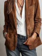 Kasey | Women's Vintage Suede Jacket, Tailored Autumn Jacket | Dressific