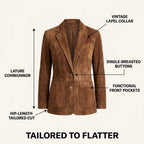 Kasey | Women's Vintage Suede Jacket, Tailored Autumn Jacket | Dressific