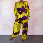 Kendall | Women's Satin Two-Piece Set, Coordinated Summer Outfit for Holidays and Casual Wear, Coordinated Summer Outfit for Holidays and Casual Wear - Lemon Yellow