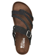 Kiera | Women's Braided Strap Toe-Loop Sandals, Textured Warm-Weather Sandals | Dressific