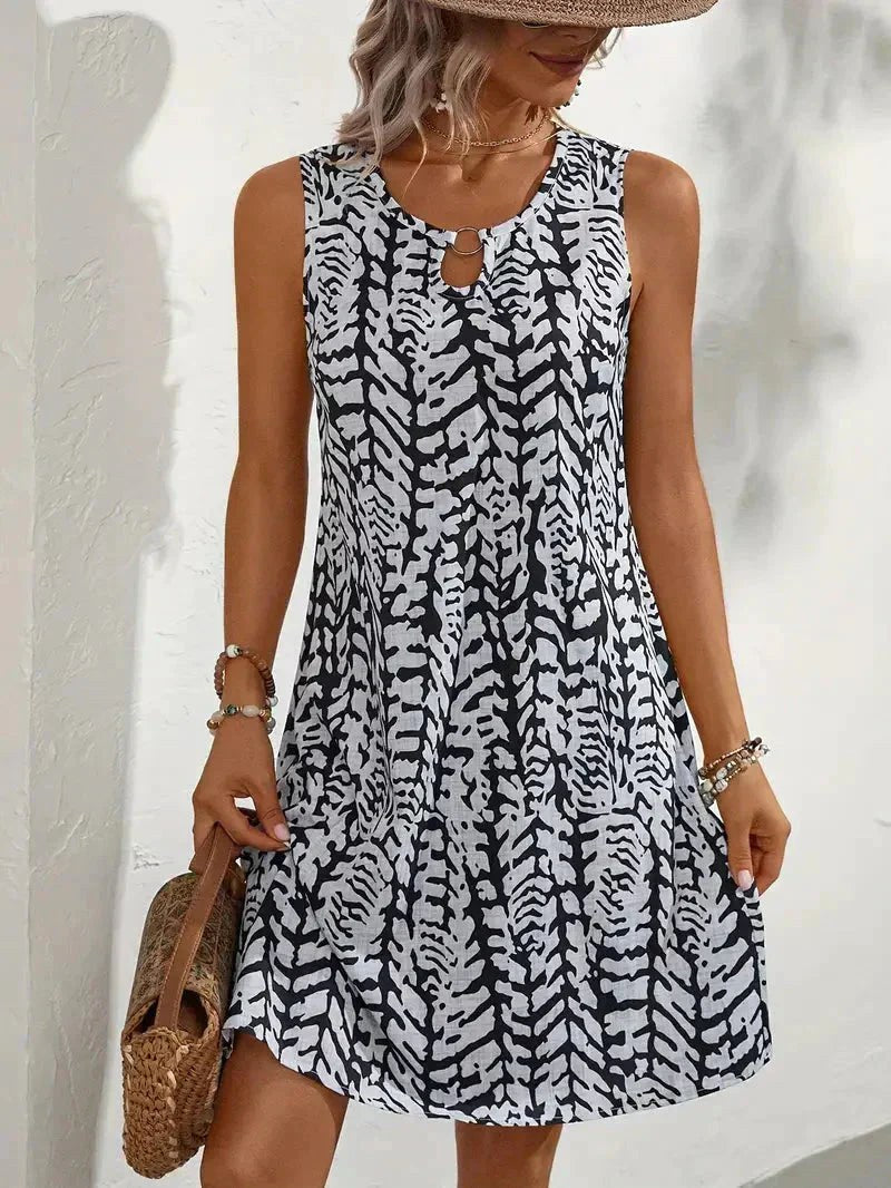 Kirra | Women's Lightweight Summer Dress, Fluid Graphic Print Dress | Dressific