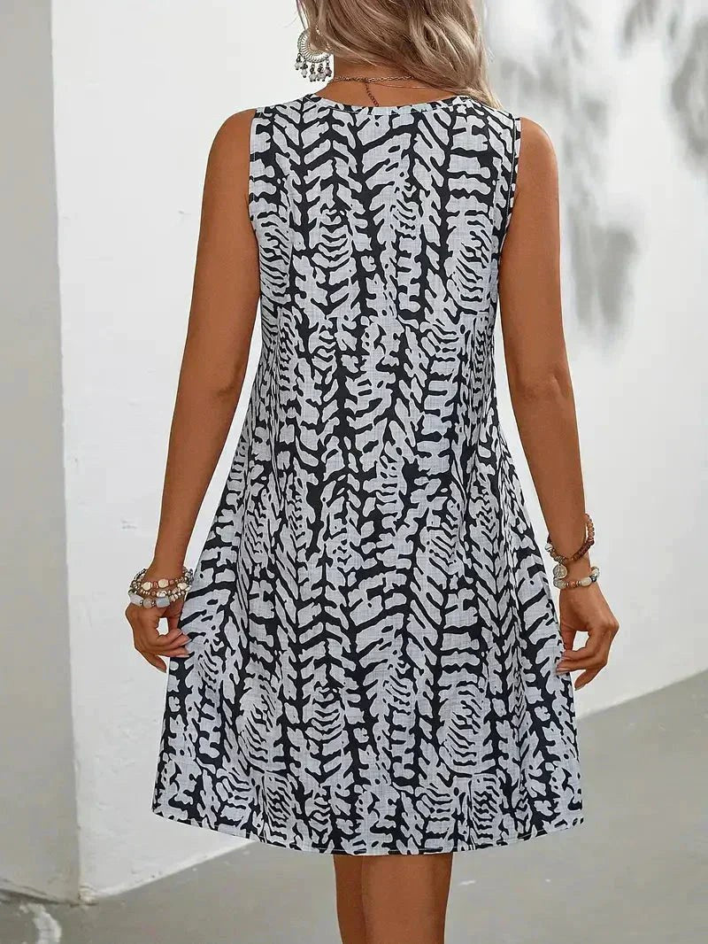 Kirra | Women's Lightweight Summer Dress, Fluid Graphic Print Dress | Dressific