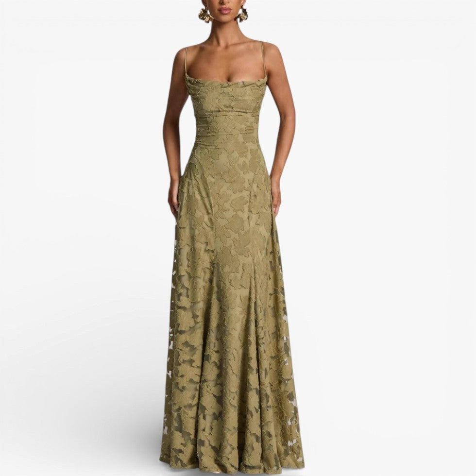 Kirra | Women's Sleeveless Maxi Dress with Floral Print, Fitted Bodice Occasion Dress | Dressific