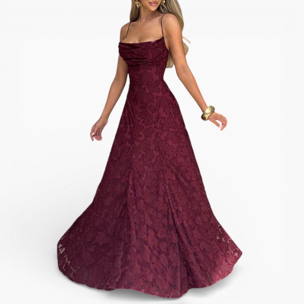 Kirra | Women's Sleeveless Maxi Dress with Floral Print, Fitted Bodice Occasion Dress | Dressific | Rosa