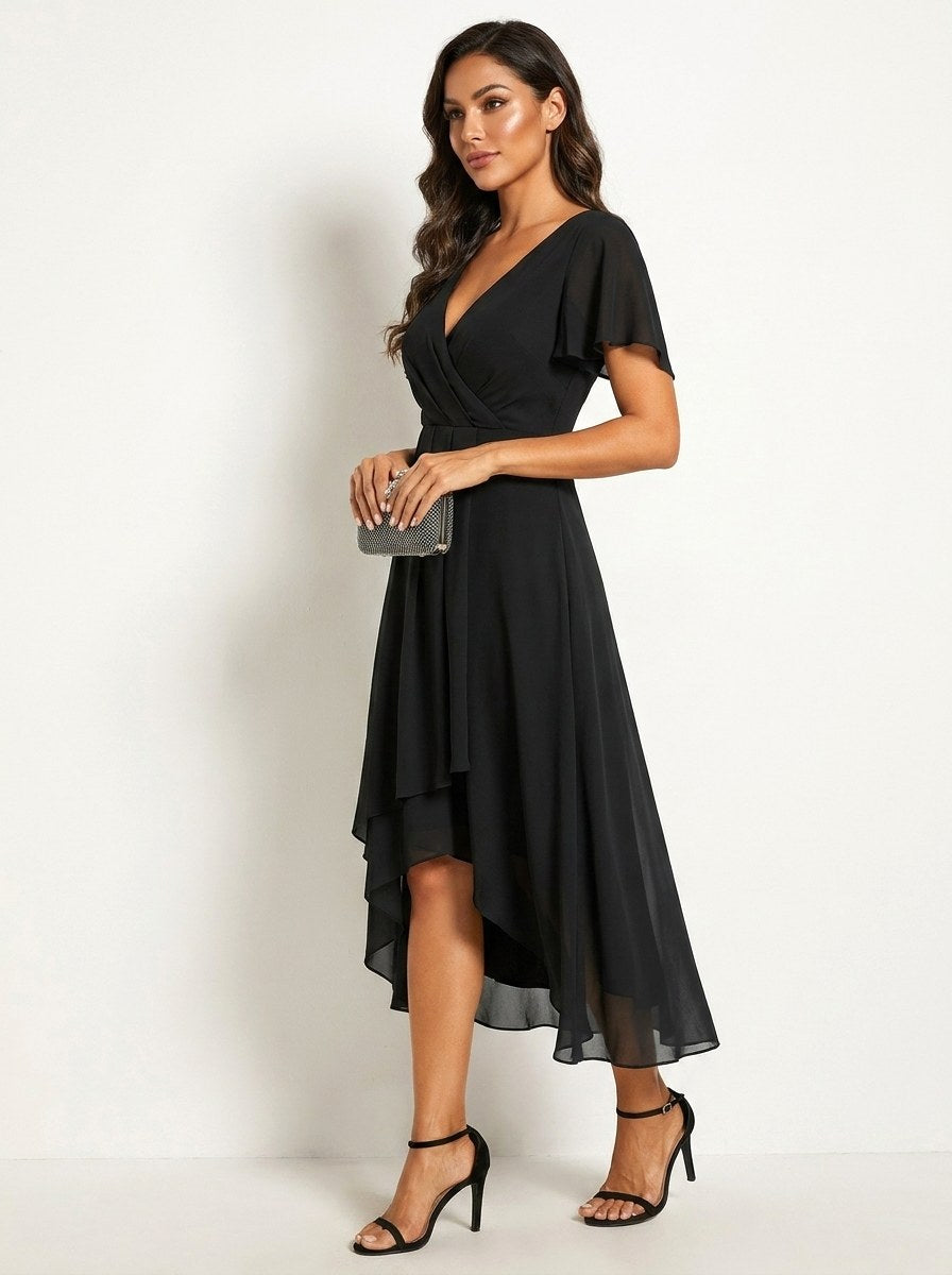 Kirsty | Women's Midi Dress with Lace Detail, Romantic Midi Dress | Dressific | Rood
