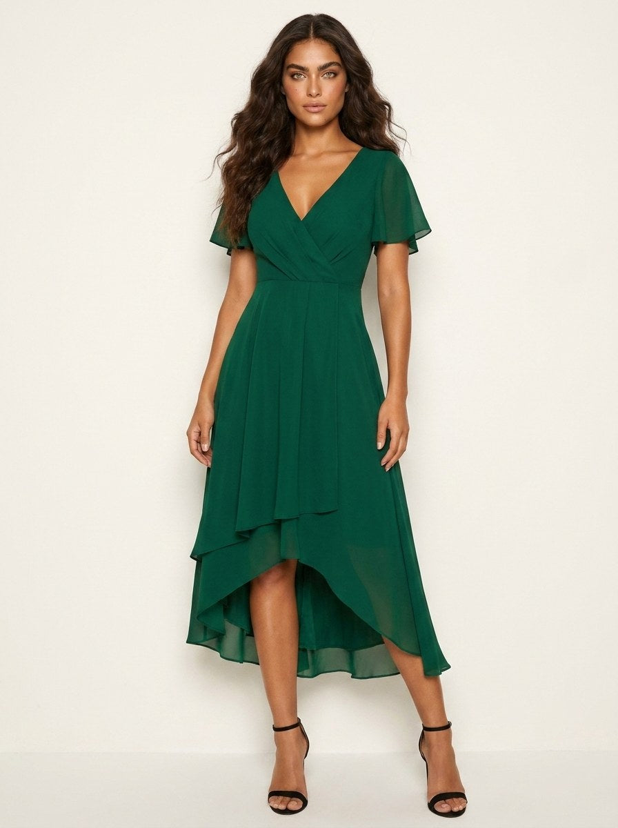 Kirsty | Women's Midi Dress with Lace Detail, Romantic Midi Dress | Dressific