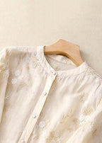 Kristen | Women's Chic Floral Embroidered Blouse - Purple