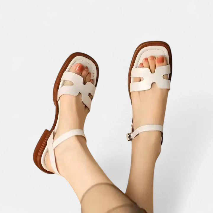 Kylie | Women's Orthopaedic Ankle-Strap Sandals, Low-Heel Comfort Sandals | Dressific | Negro