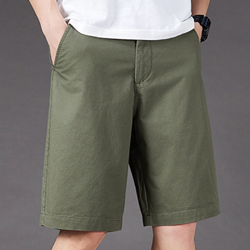 Leah | Women's High-Waist Knee-Length Shorts with Side Pockets, Straight-Leg Shorts | Dressific | Zwart