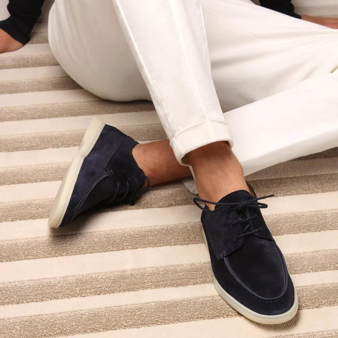 Levi | Men's Suede-Effect Lace-Up Loafers, Classic Everyday Loafers | Dressific | Armada