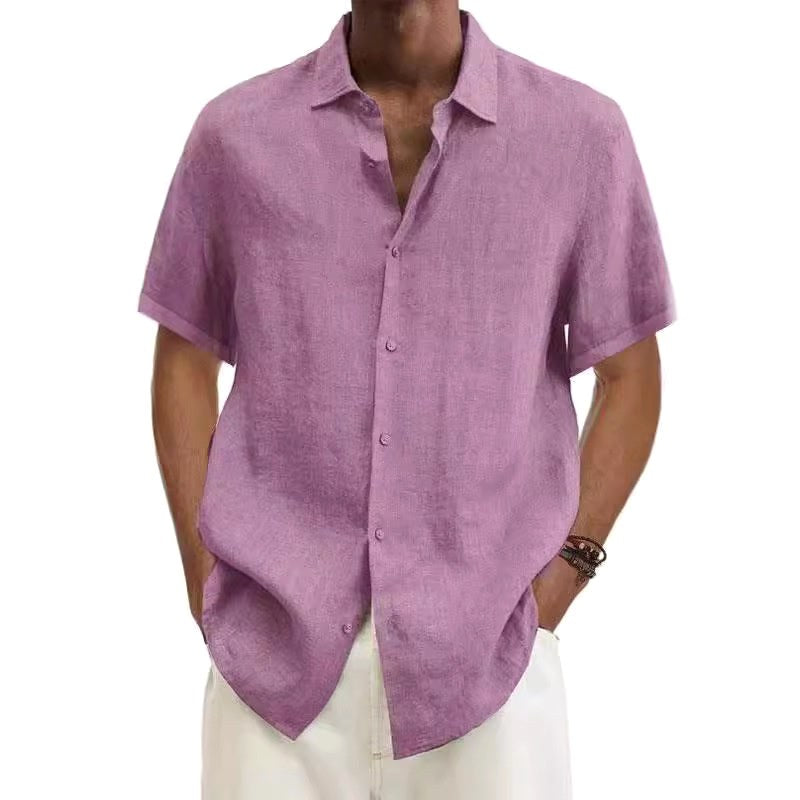 Liam | Men's Short-Sleeve Shirt, Relaxed Japanese-Style Holiday Shirt | Dressific