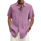 Liam | Men's Short-Sleeve Shirt, Relaxed Japanese-Style Holiday Shirt | Dressific