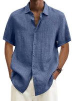 Liam | Men's Short-Sleeve Shirt, Relaxed Japanese-Style Holiday Shirt | Dressific