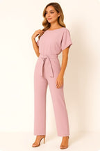 Liana | Women's Ponte Knit Batwing Jumpsuit, Relaxed-Fit One-Piece | Dressific