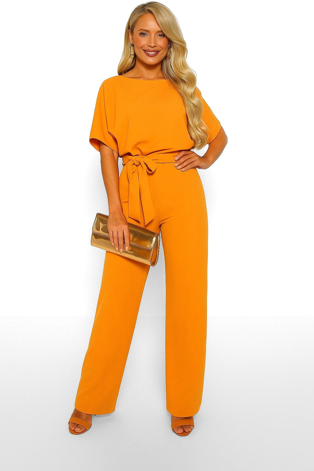 Liana | Women's Ponte Knit Batwing Jumpsuit, Relaxed-Fit One-Piece | Dressific