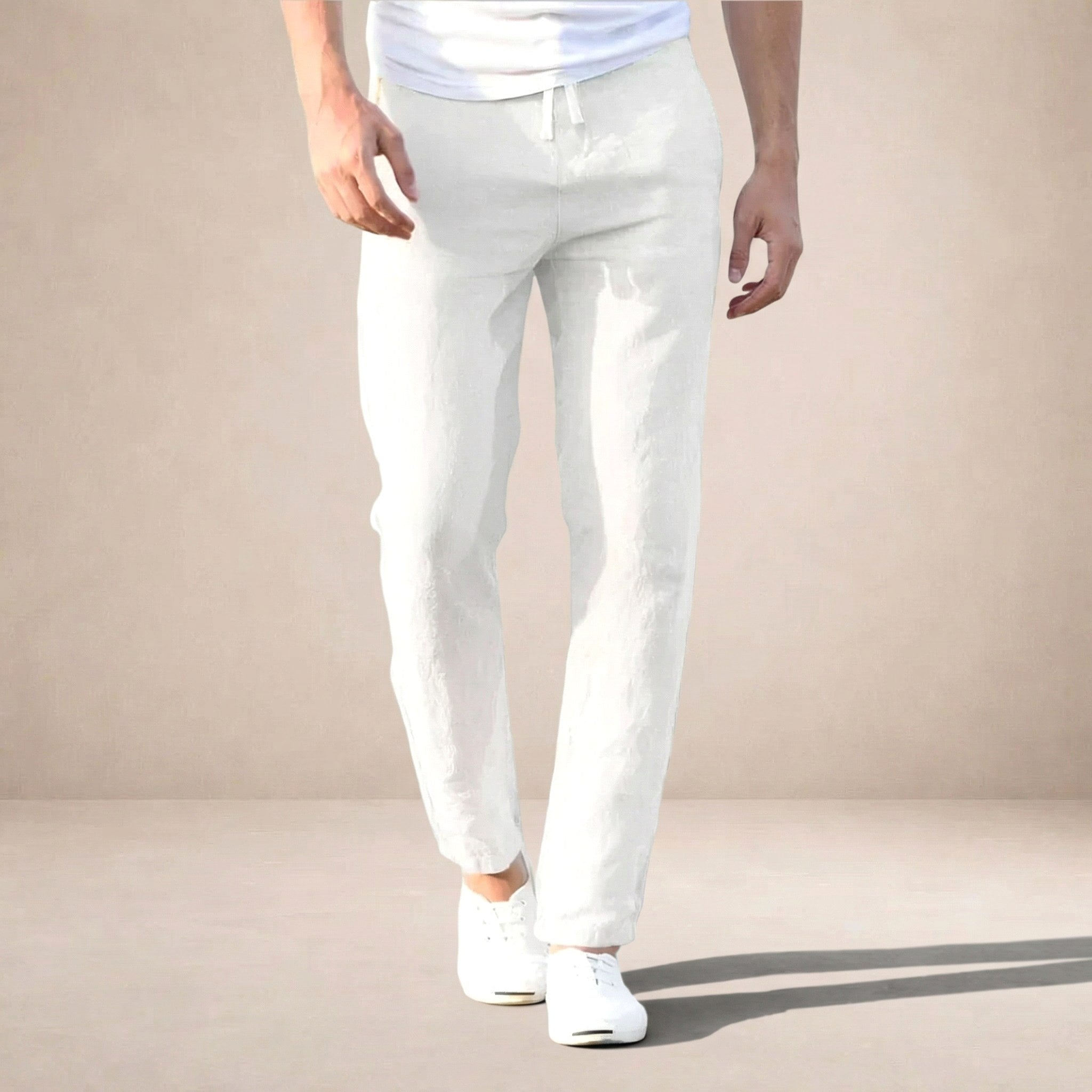 Luke | Men's Linen Trousers, Regular Fit Summer Trousers | Dressific