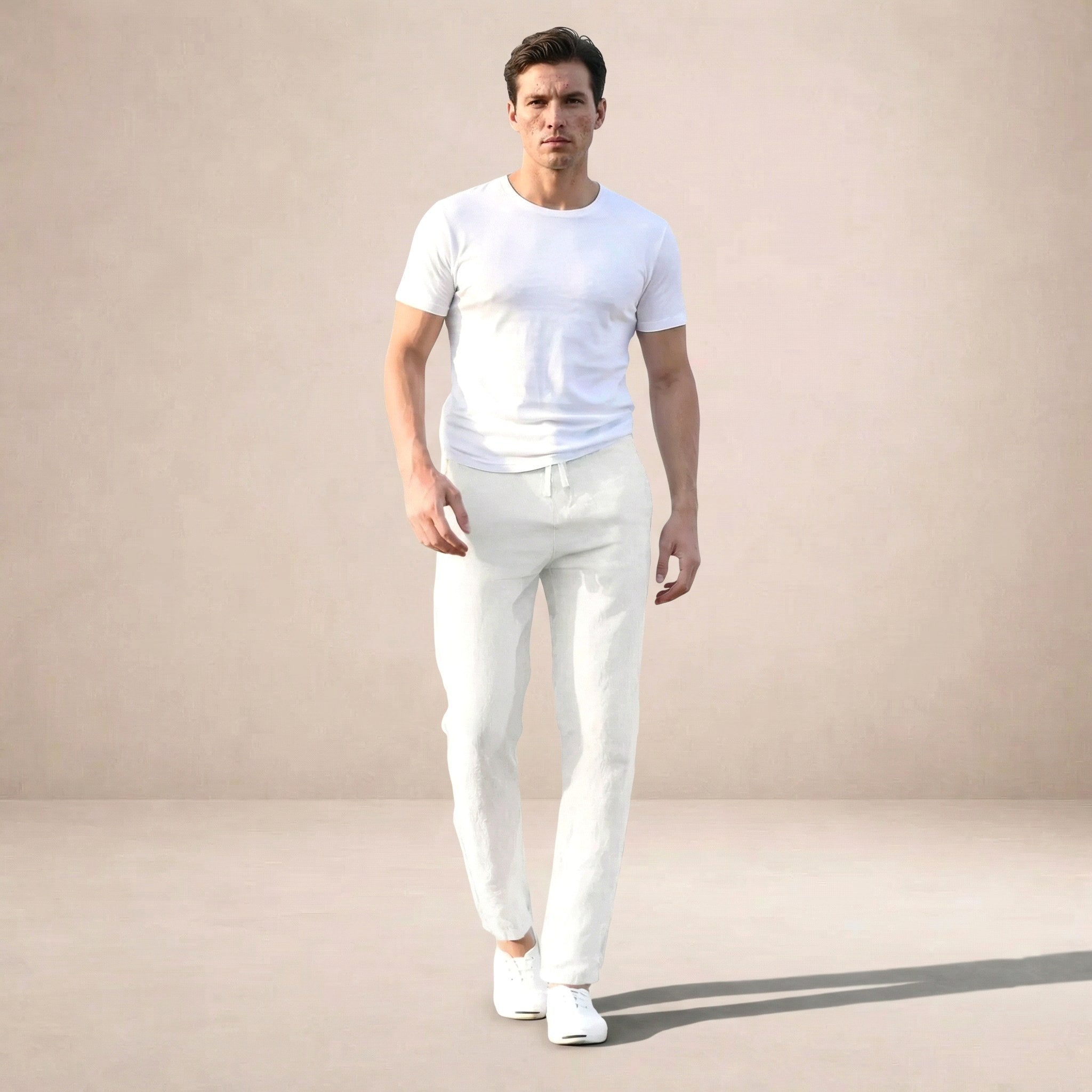 Luke | Men's Linen Trousers, Regular Fit Summer Trousers | Dressific