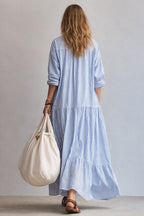 Mackenzie | Women's Striped Button-Front Maxi Shirt Dress, Flattering Summer Dress for Holidays and Everyday Wear, Flattering Summer Dress for Holidays and Everyday Wear - image 2