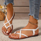 Maddison | Women's Woven-Strap Orthopaedic Sandals, Lightweight Comfort Sandals | Dressific | Wit